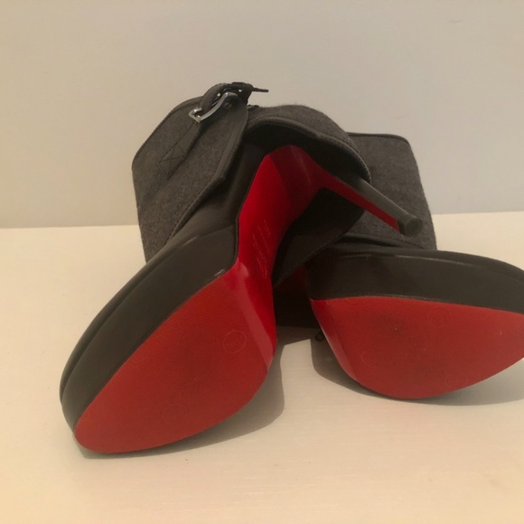 Christian Louboutin Box Leather Flannel Bootie - Picture 3 of 4